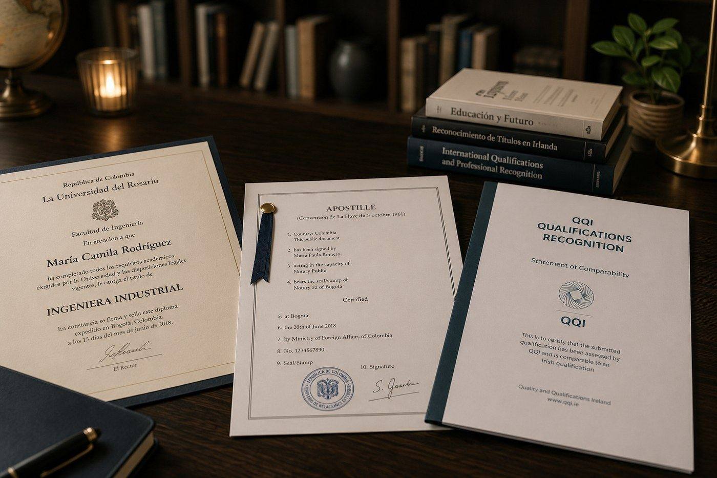 Apostille, translation and qualification recognition
